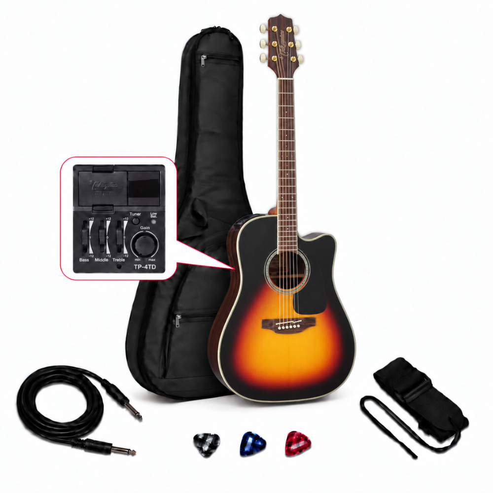 GUITARRA ELECTROACUSTICA GD51CE BROWN SUNBURST TAPA SOLIDA PACK - 1