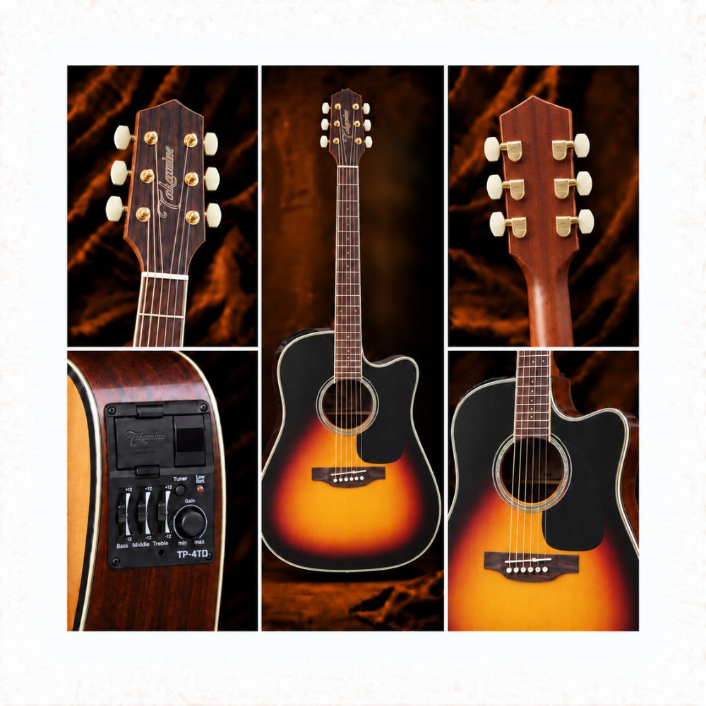 GUITARRA ELECTROACUSTICA GD51CE BROWN SUNBURST TAPA SOLIDA PACK - 5