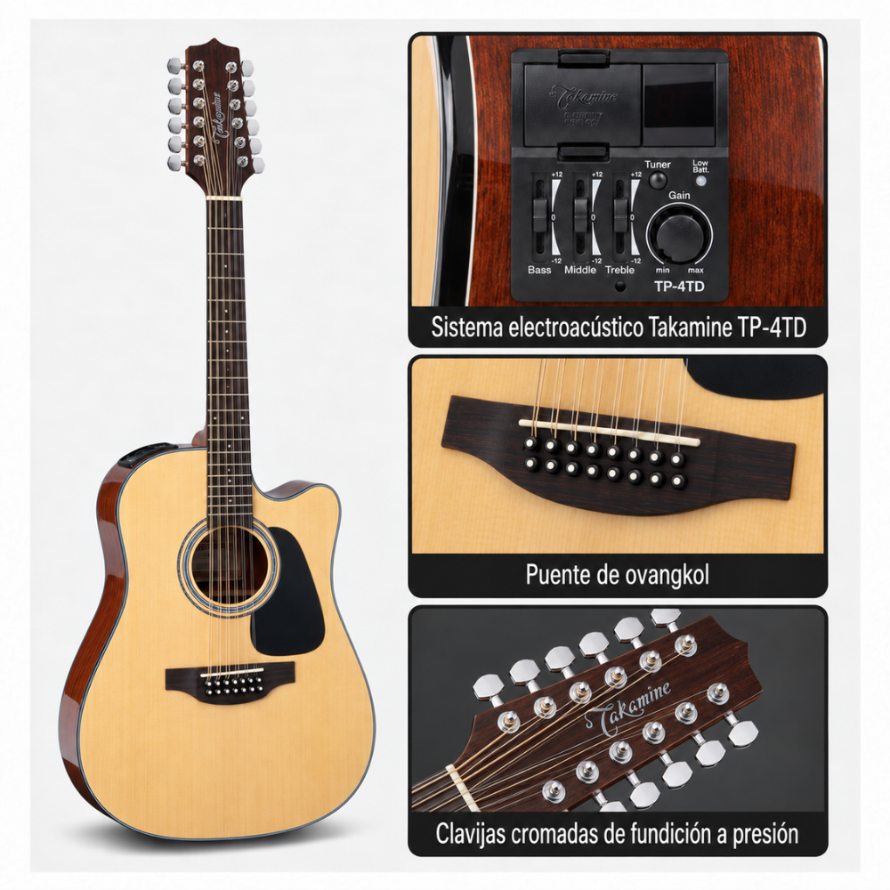 GUITARRA ELECTROACUSTICA GD30CE DOCEROLA NATURAL TAPA SOLIDA PACK - 2