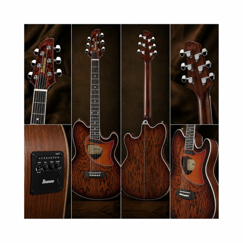 GUITARRA ELECTROACUSTICA TALMAN TCM50 VINTAGE BROWN SUNBURST PACK - 5