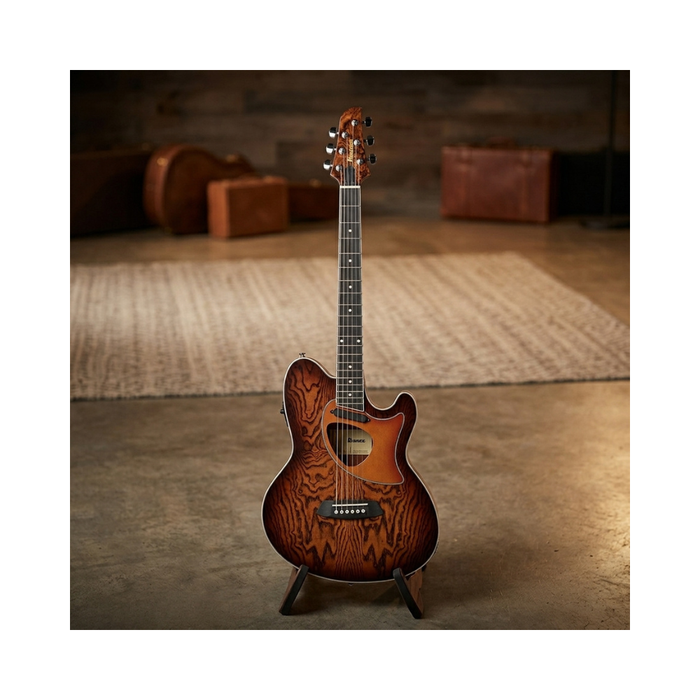 GUITARRA ELECTROACUSTICA TALMAN TCM50 VINTAGE BROWN SUNBURST PACK - 6