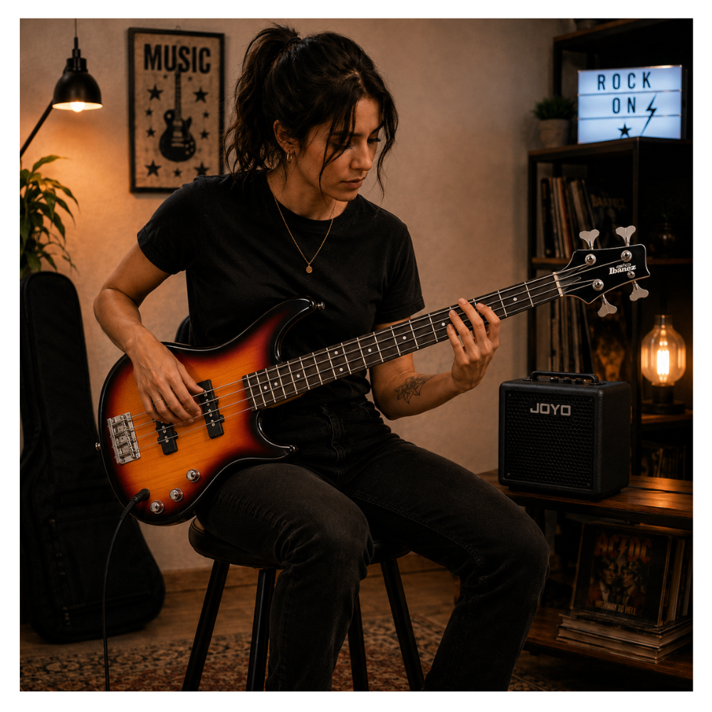 GIO BASS PACK GSR180 BROWN SUNBURST - AMPLIFICADOR JOYO 30W - 6