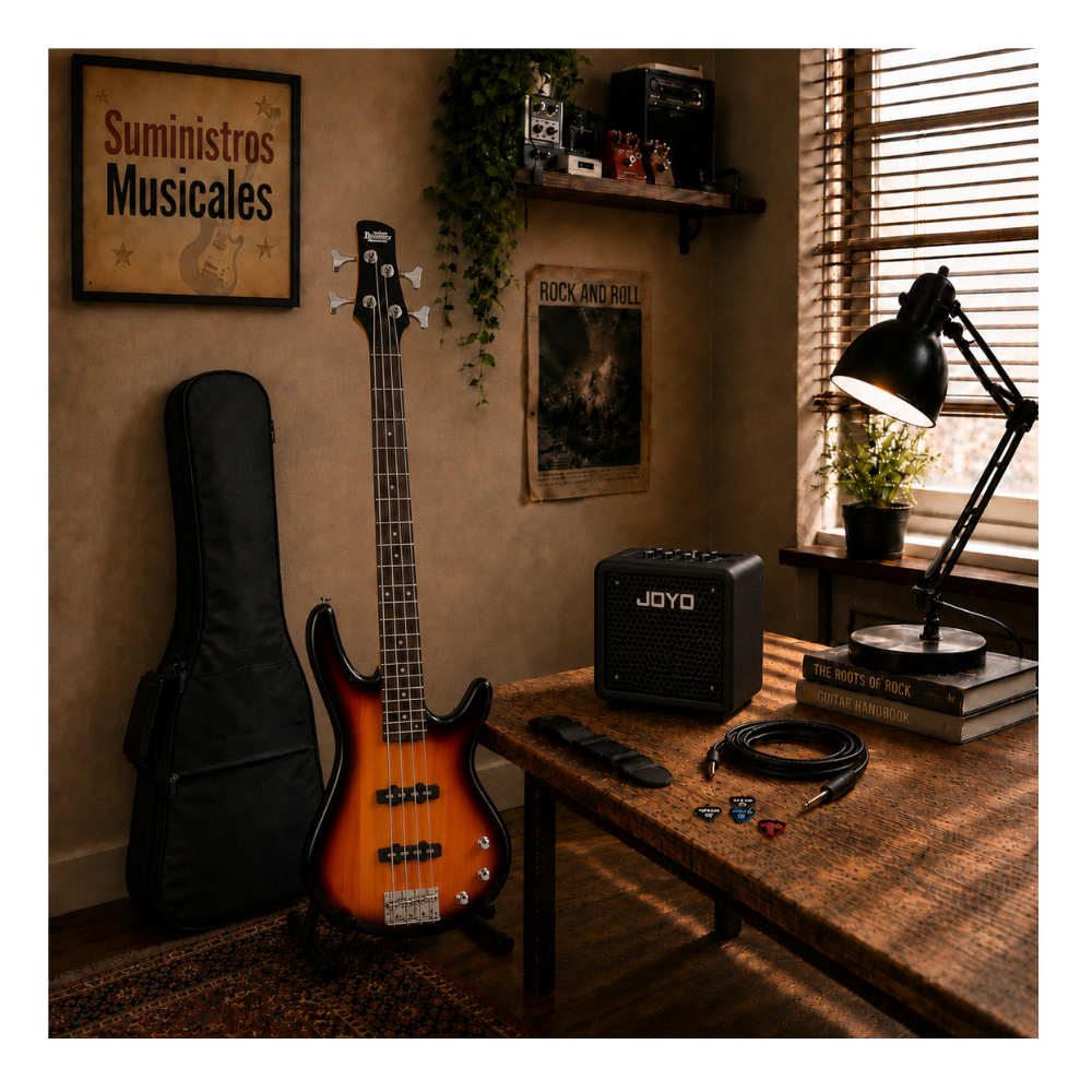 GIO BASS PACK GSR180 BROWN SUNBURST - AMPLIFICADOR JOYO 30W - 7