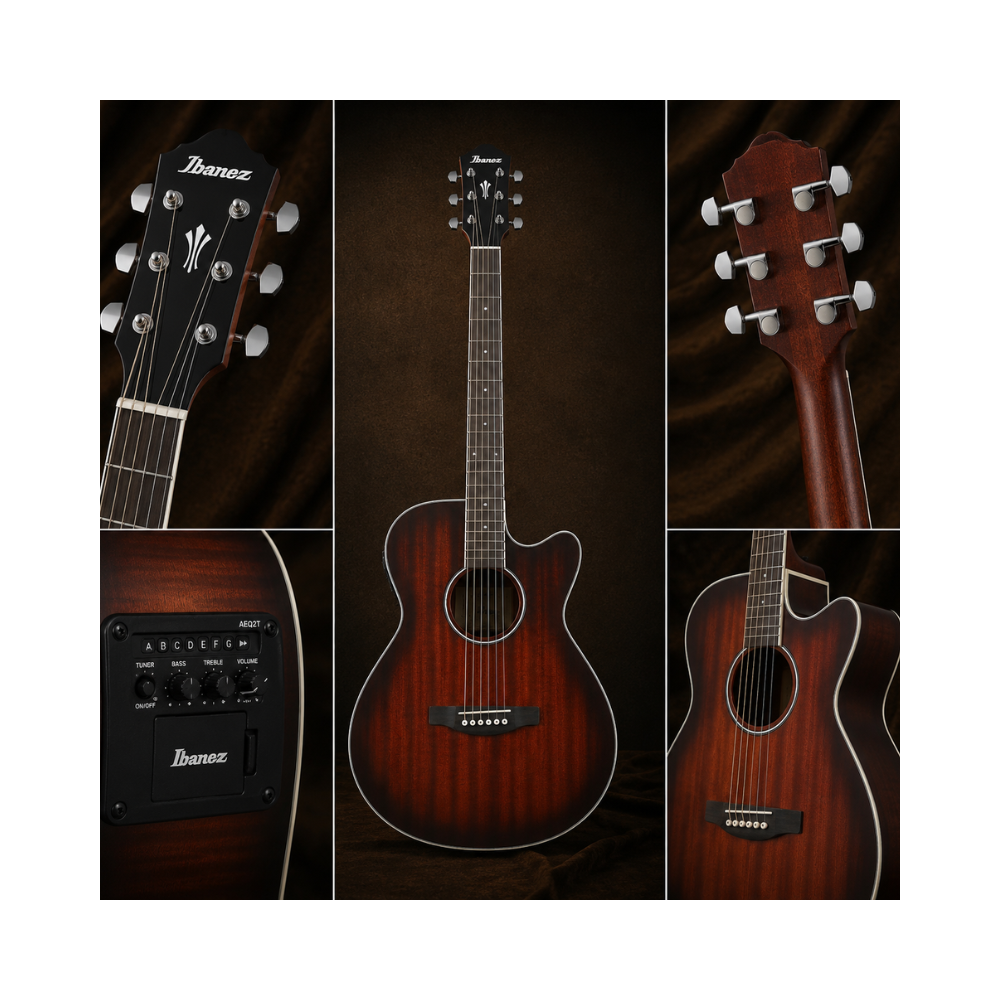 GUITARRA ELECTROACUSTICA AEG7MH VIOLIN SUNBURST HIGH GLOSS PACK - 5