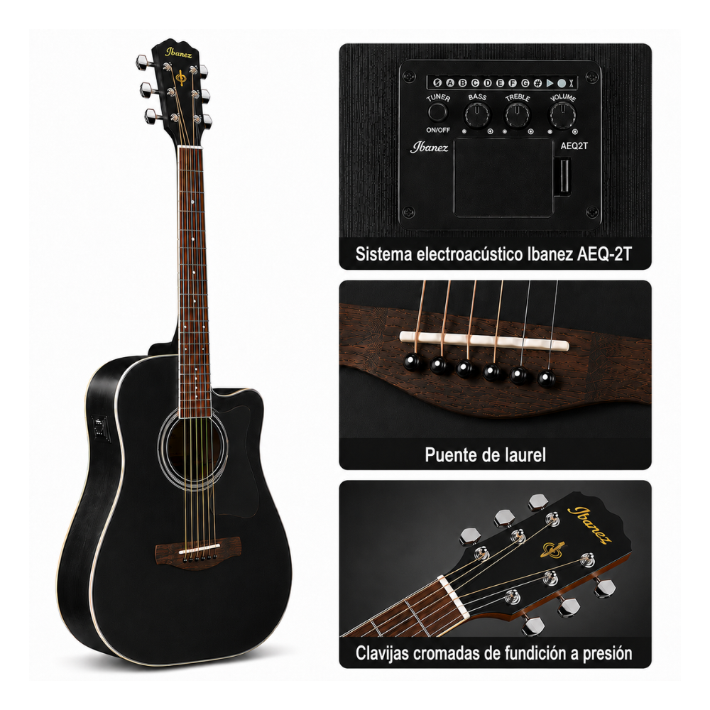 GUITARRA ELECTROACUSTICA PF16MWCE WEATHERED BLACK OPEN PORE PACK - 2