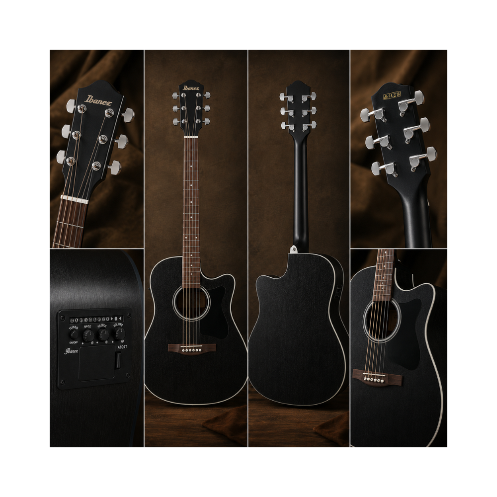 GUITARRA ELECTROACUSTICA PF16MWCE WEATHERED BLACK OPEN PORE PACK - 5