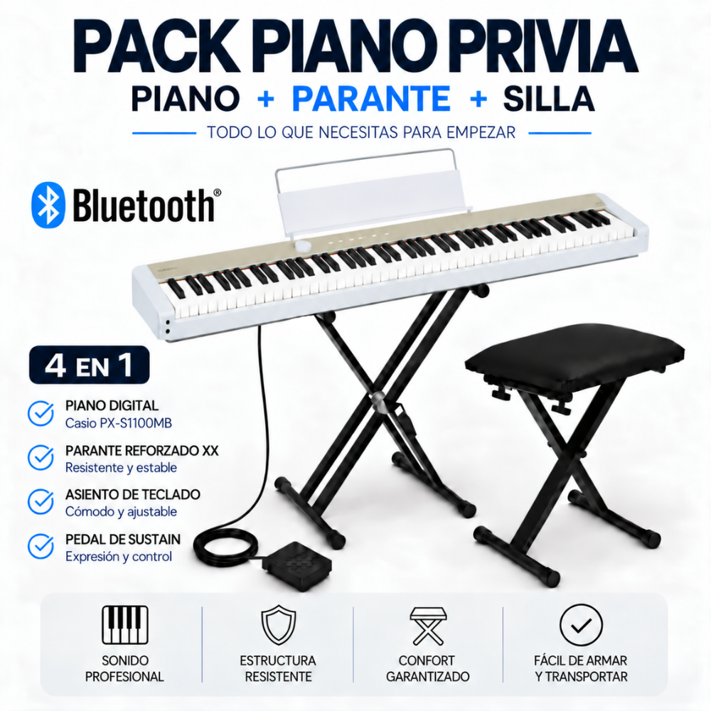 PIANO DIGITAL PRIVIA PX-S1100 MELOW BEIGE PACK - 3