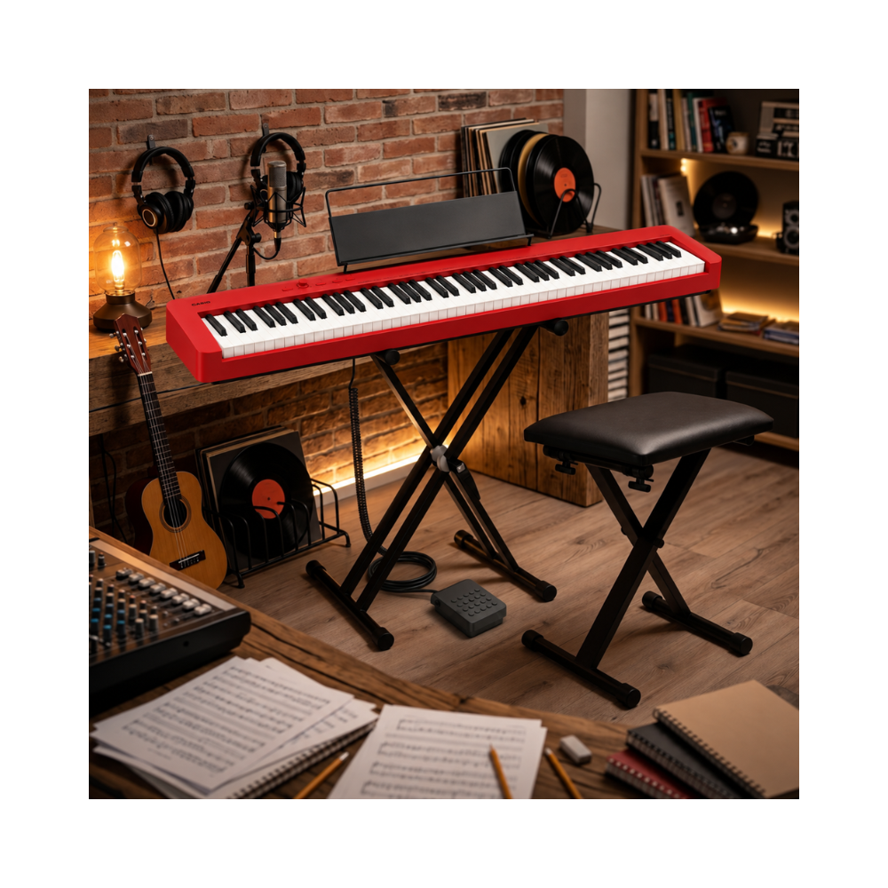 PIANO DIGITAL CASIO CDP-S160 RED PACK - 5