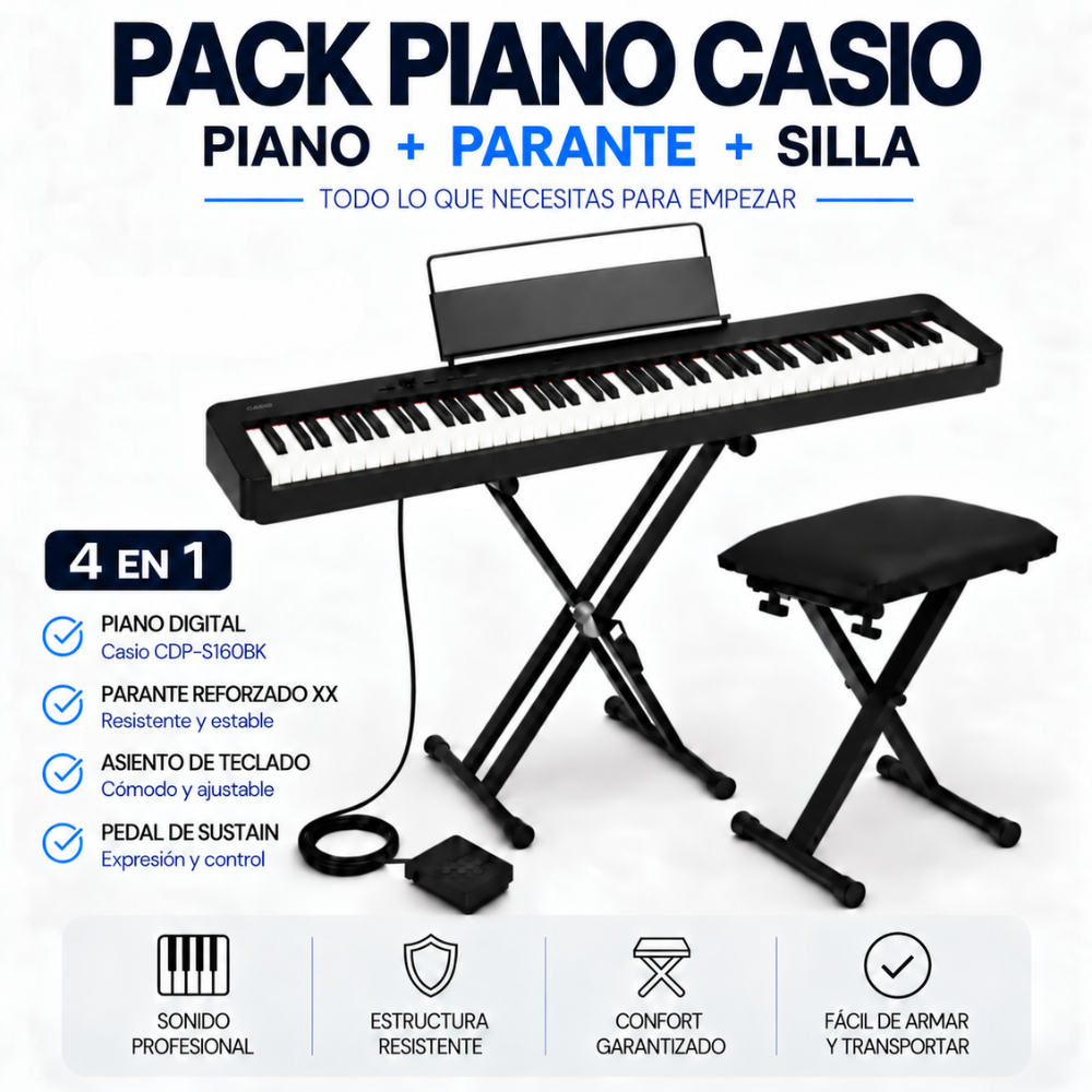 PIANO DIGITAL CASIO CDP-S160 BLACK PACK - 3