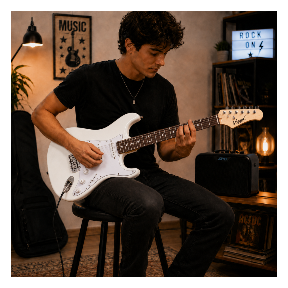 PACK ELECTRICO STRATO SSH WHITE - AMPLIFICADOR JOYO 10W - 6