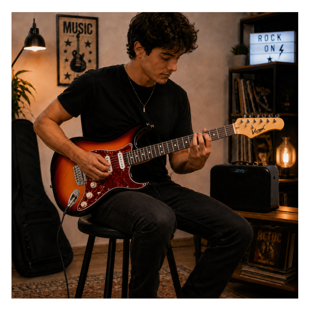 PACK ELECTRICO STRATO SSH SUNBURST RD- AMPLIFICADOR JOYO 10W - 6