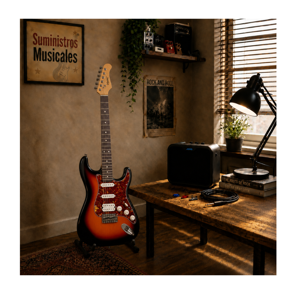 PACK ELECTRICO STRATO SSH SUNBURST RD- AMPLIFICADOR JOYO 10W - 7