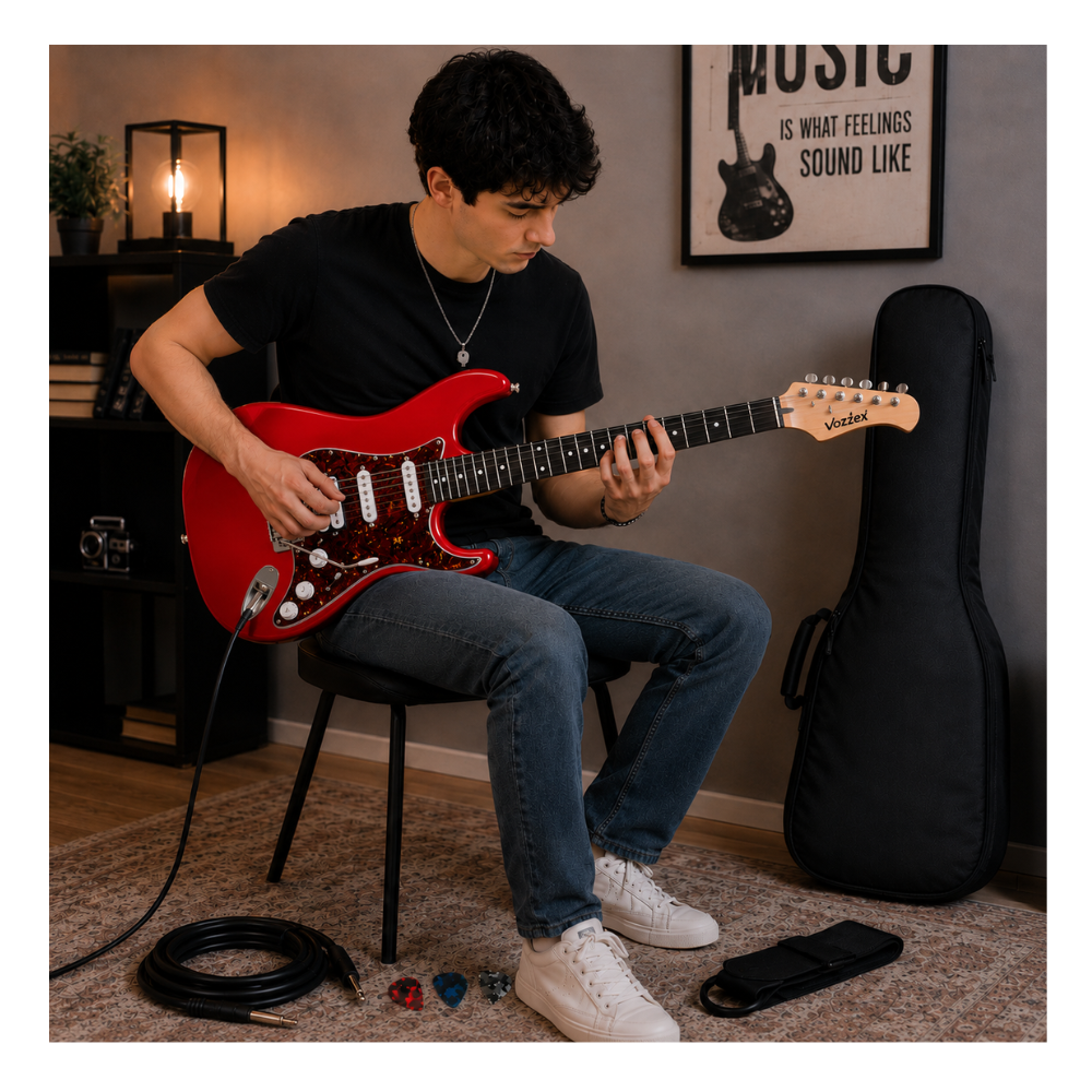 GUITARRA ELÉCTRICA STRATOCASTER TAMAÑO ADULTO RED RD - 5