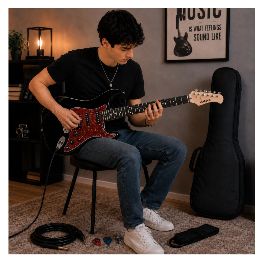 GUITARRA ELÉCTRICA STRATOCASTER TAMAÑO ADULTO BLACK RD - 5
