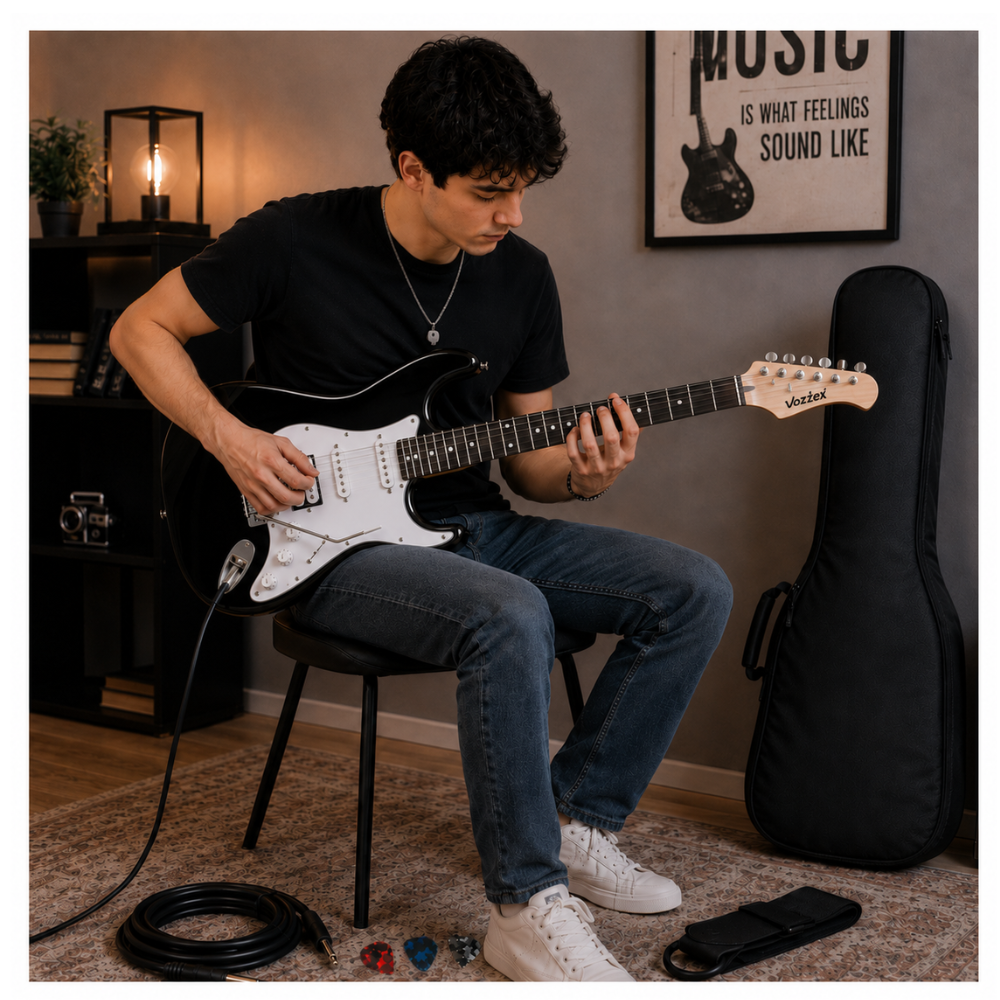 GUITARRA ELÉCTRICA STRATOCASTER TAMAÑO ADULTO BLACK - 5