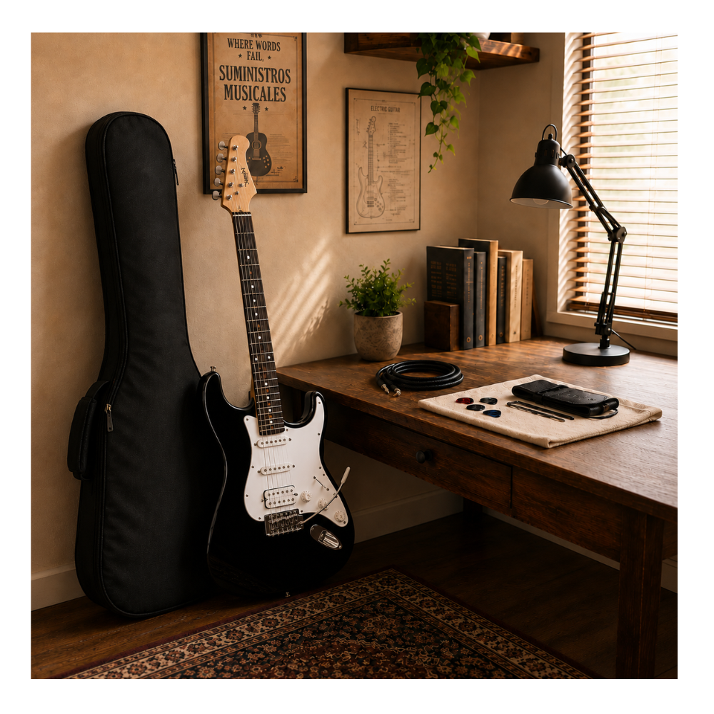 GUITARRA ELÉCTRICA STRATOCASTER TAMAÑO ADULTO BLACK - 6