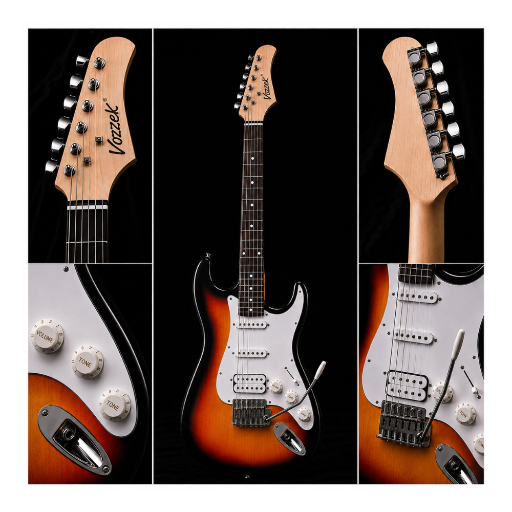 GUITARRA ELÉCTRICA STRATOCASTER TAMAÑO ADULTO SUNBURST - 4