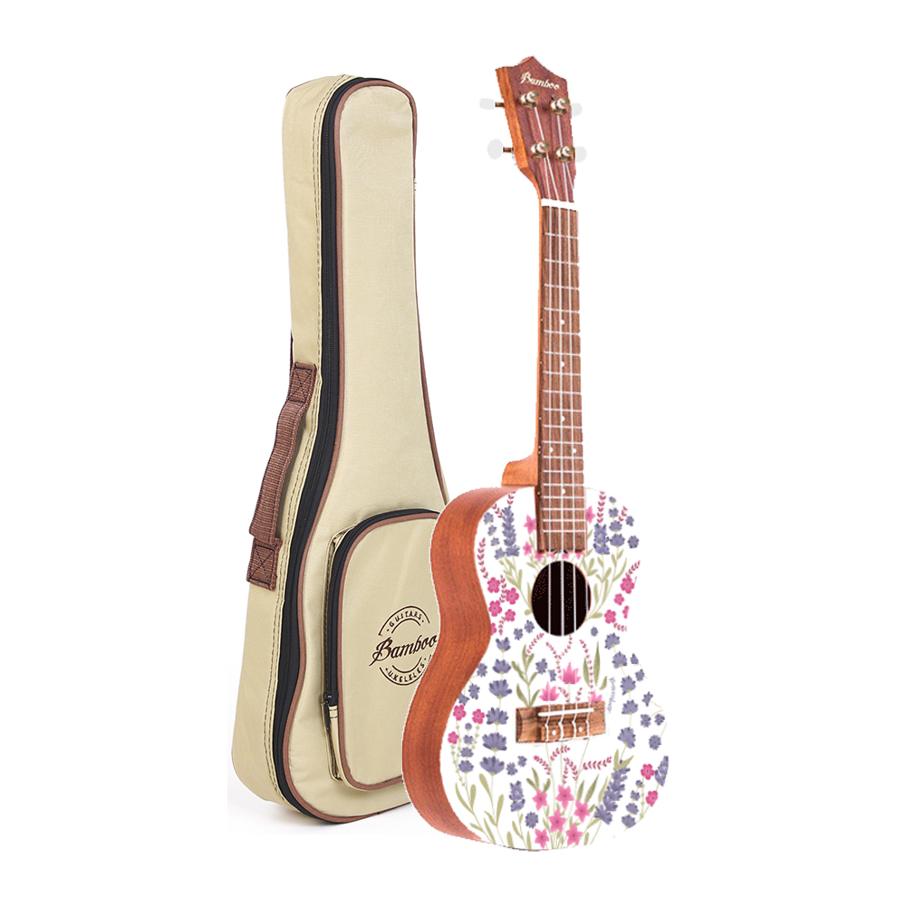 UKELELE CONCIERTO FLOWERS LINE - LAVENDER - 1