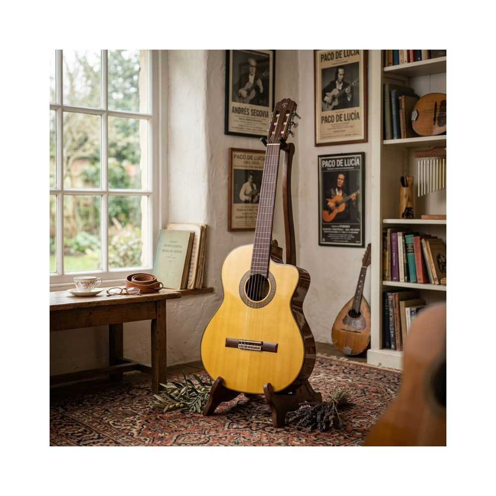 GUITARRA ELECTROACUSTICA GC3CE NATURAL TAPA SOLIDA PACK - 6