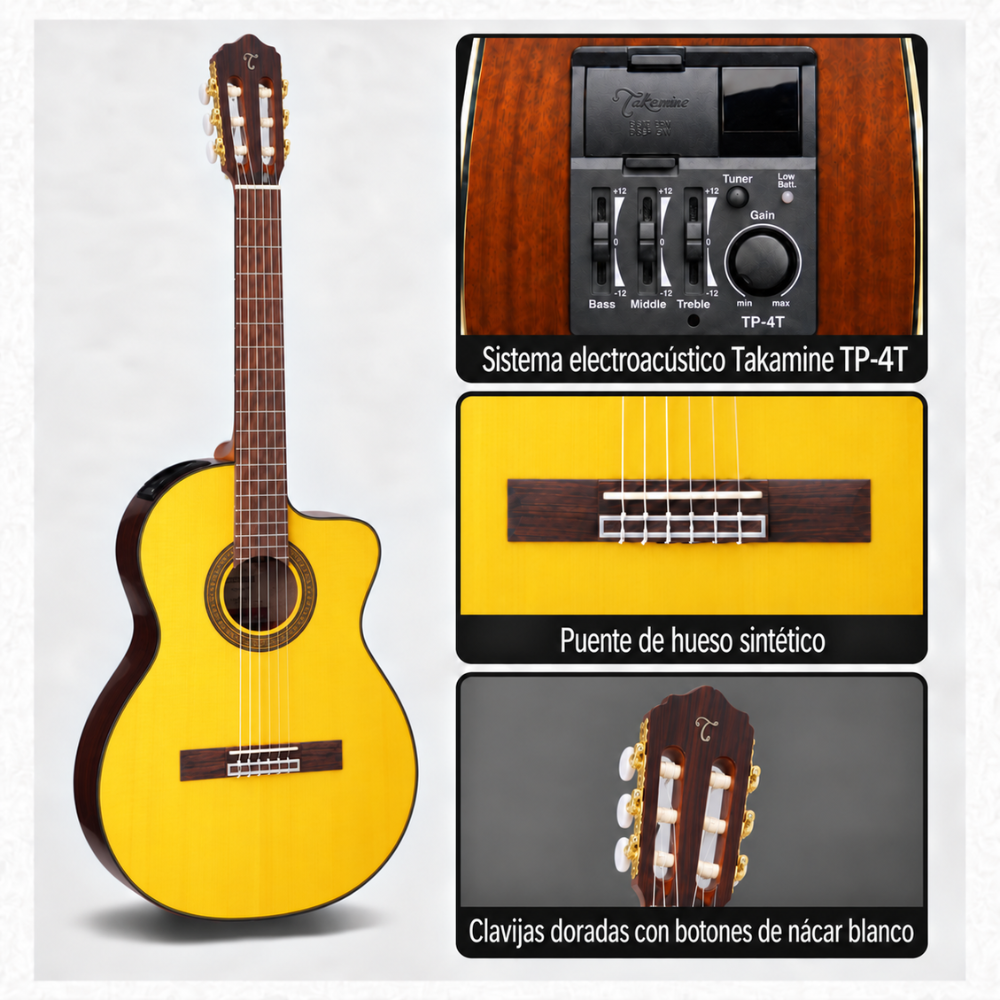 GUITARRA ELECTROACUSTICA GC5CE NATURAL TAPA SOLIDA PACK - 2