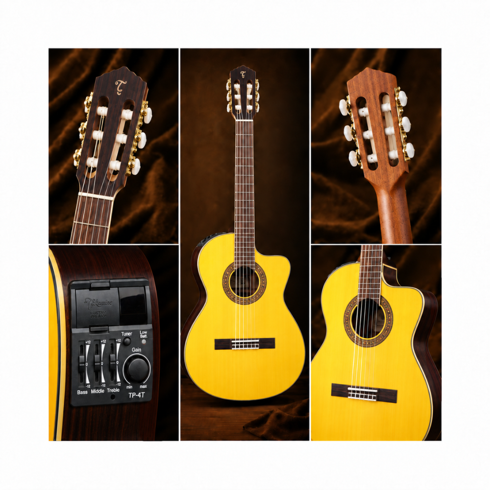 GUITARRA ELECTROACUSTICA GC5CE NATURAL TAPA SOLIDA PACK - 5
