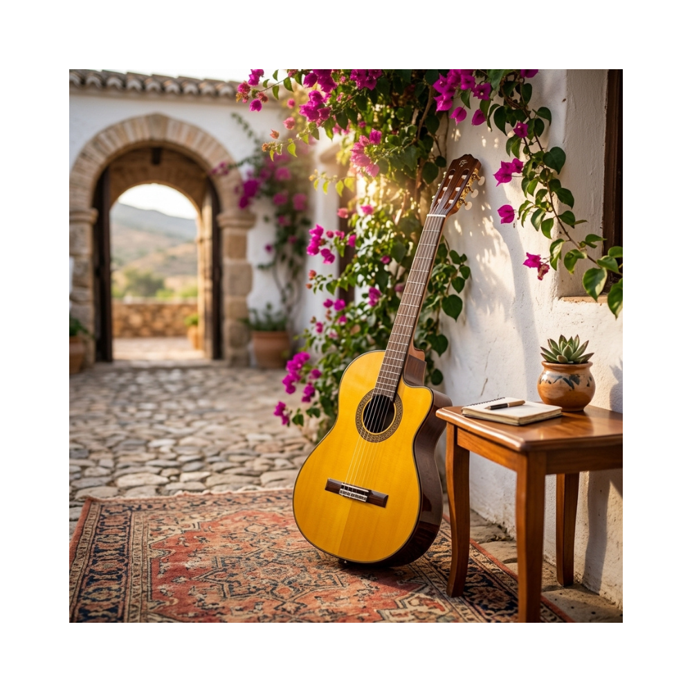 GUITARRA ELECTROACUSTICA GC5CE NATURAL TAPA SOLIDA PACK - 6