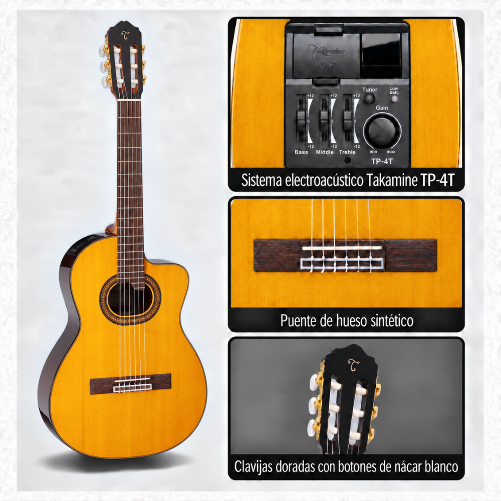 GUITARRA ELECTROACUSTICA GC6CE BLACK TAPA SOLIDA PACK - 2