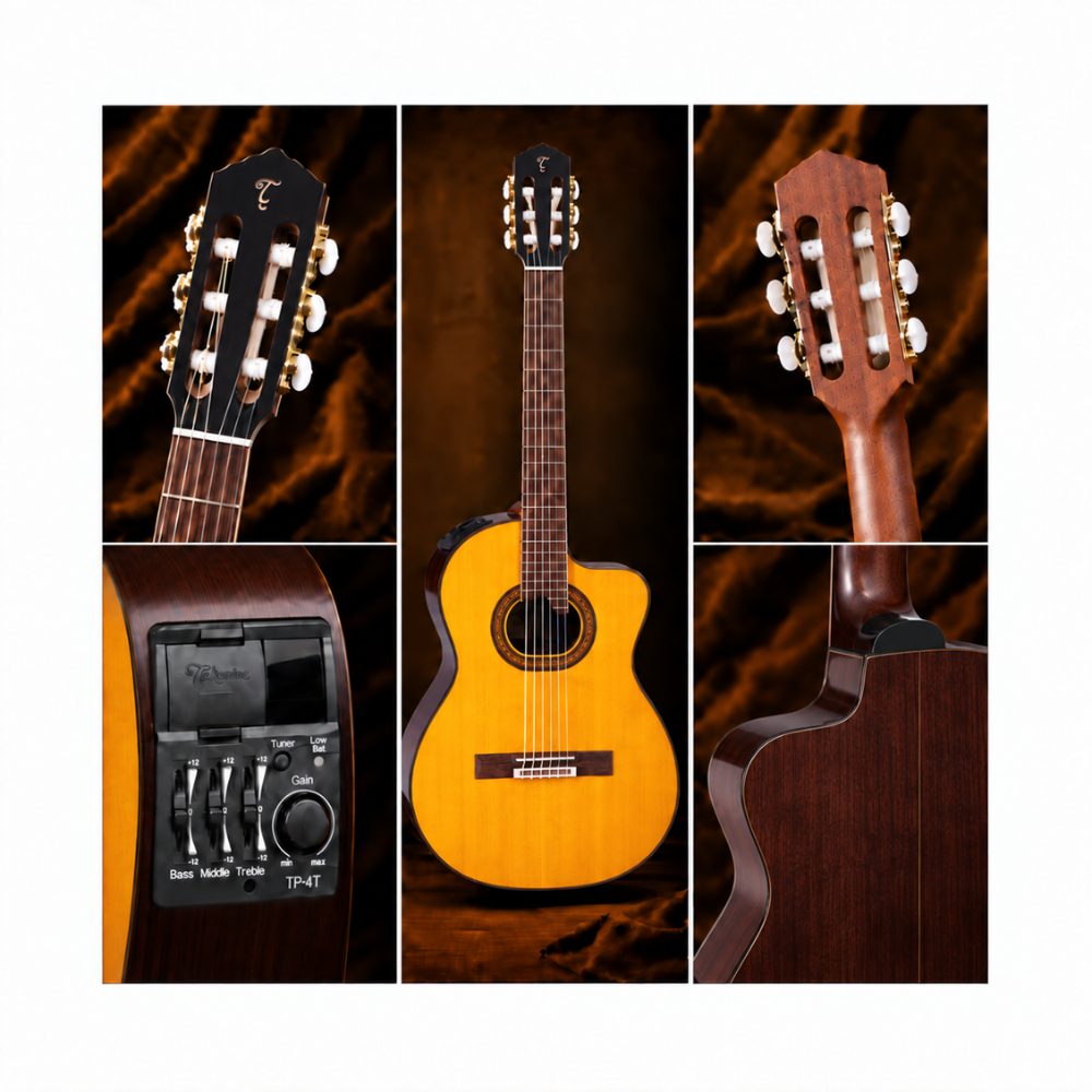 GUITARRA ELECTROACUSTICA GC6CE BLACK TAPA SOLIDA PACK - 5