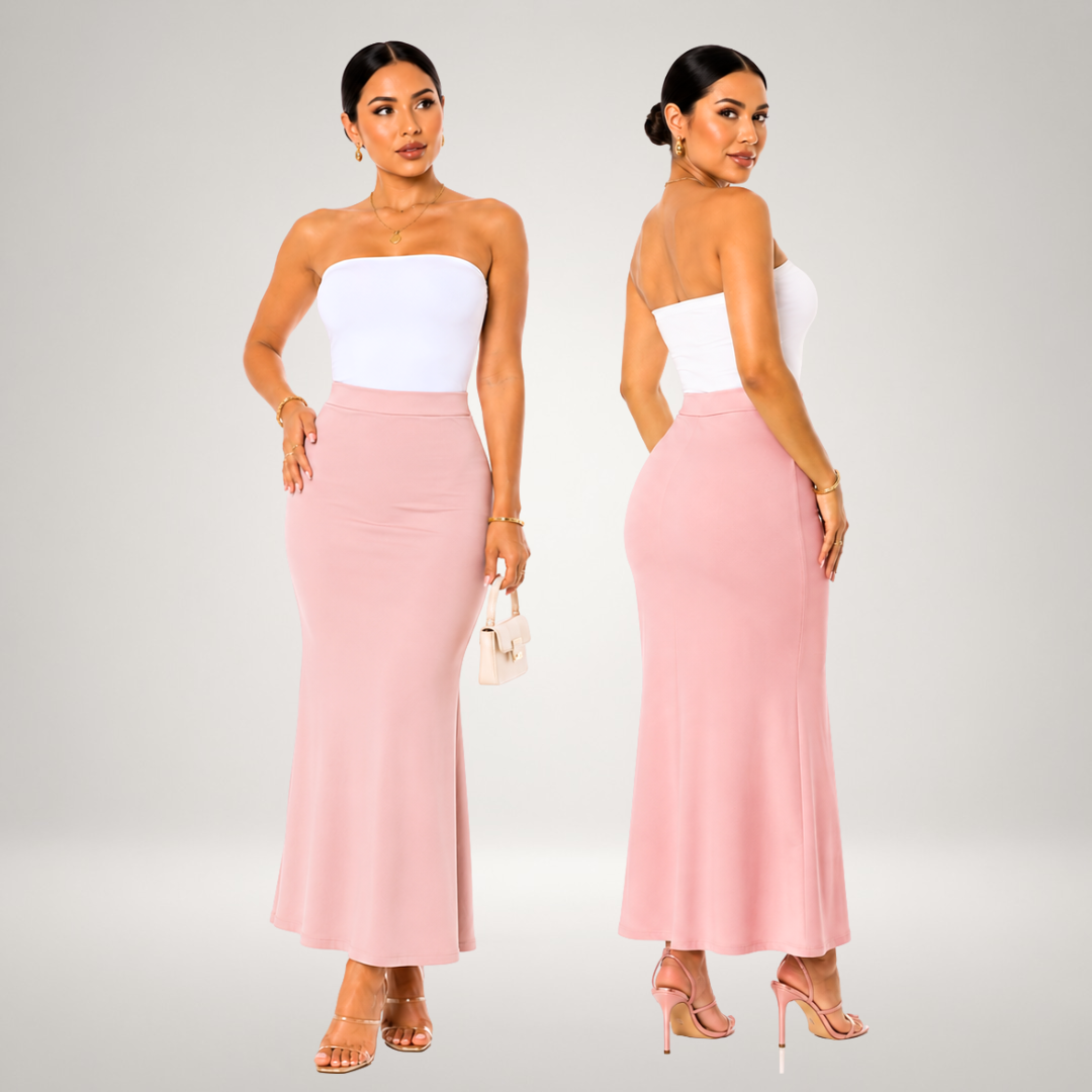 FALDA SIRENA NEGRO ELEGANTE PREMIUM PARA MUJER CON DOBLE FORRO EN SUPLEX - 3