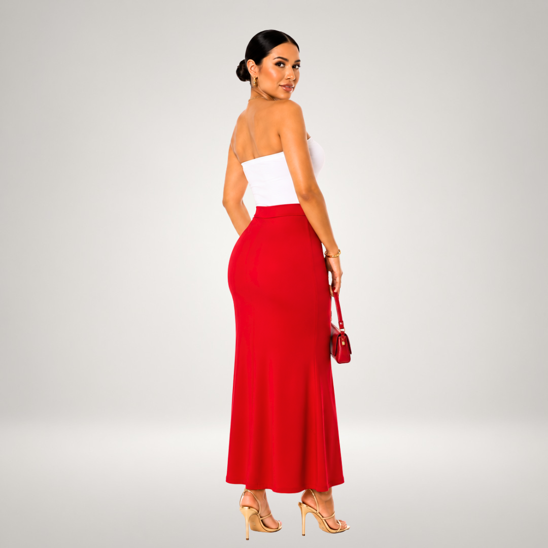 FALDA SIRENA NEGRO ELEGANTE PREMIUM PARA MUJER CON DOBLE FORRO EN SUPLEX - 4