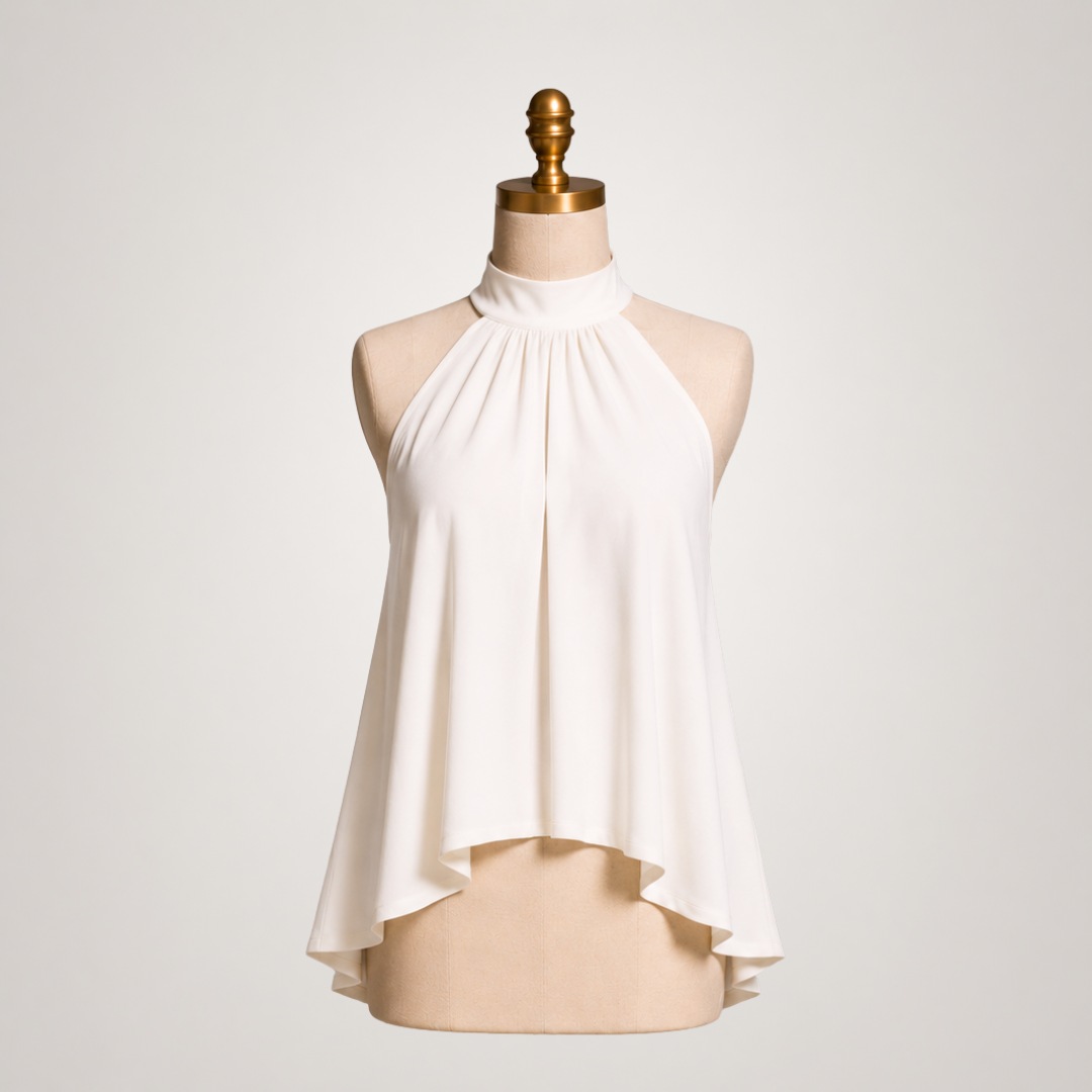 BLUSA ALESSANDRA HALTER PALO ROSA PREMIUM DOBLE FORRO COMPLETO ELEGANTE Y SOFISTICADA CON ESPALDA DESCUBIERTA Y LAZO - 4