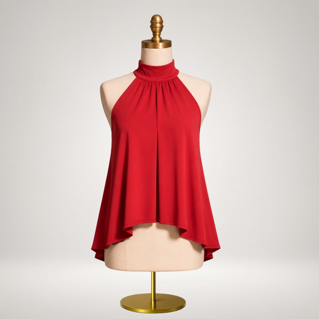 BLUSA ALESSANDRA HALTER PALO ROSA PREMIUM DOBLE FORRO COMPLETO ELEGANTE Y SOFISTICADA CON ESPALDA DESCUBIERTA Y LAZO - 7