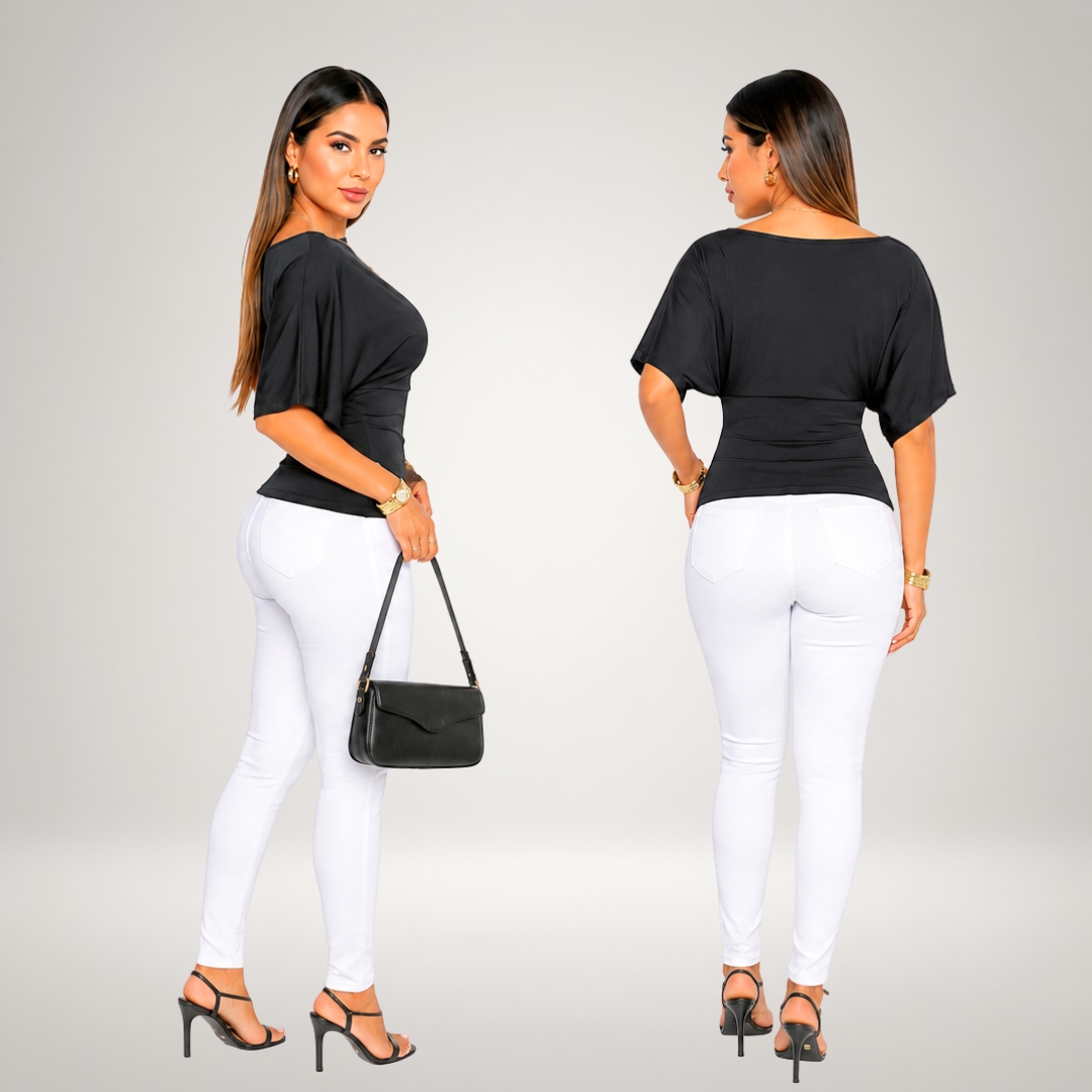 BLUSA CAMILA LOOK SOFISTICADO DOBLE SUPLEX - 3