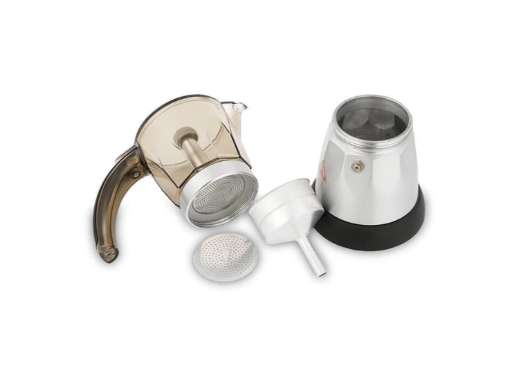 CAFETERA MOKA ELÉCTRICA 6 TAZAS ACRÍLICO Y ALUMINIO PLATEADO - 3