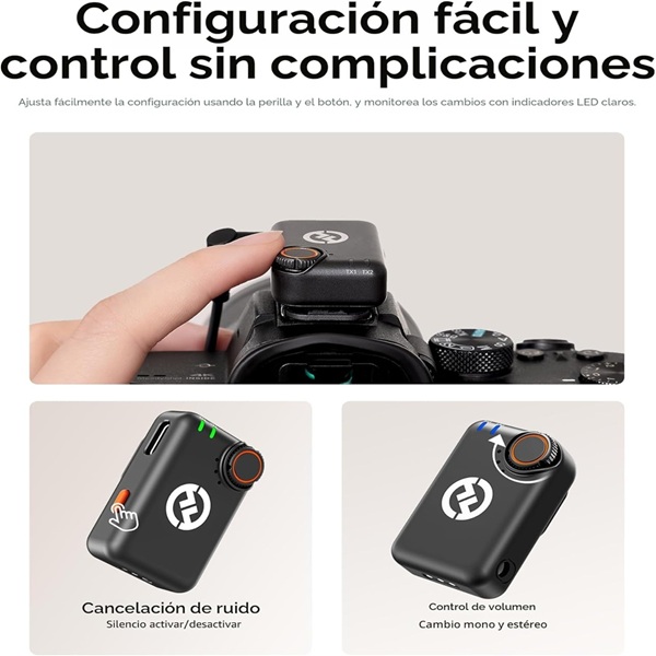 HOLLYLAND LARK M2S MINI COMBO - MICRÓFONO INALÁMBRICO COLOR NEGRO - 3