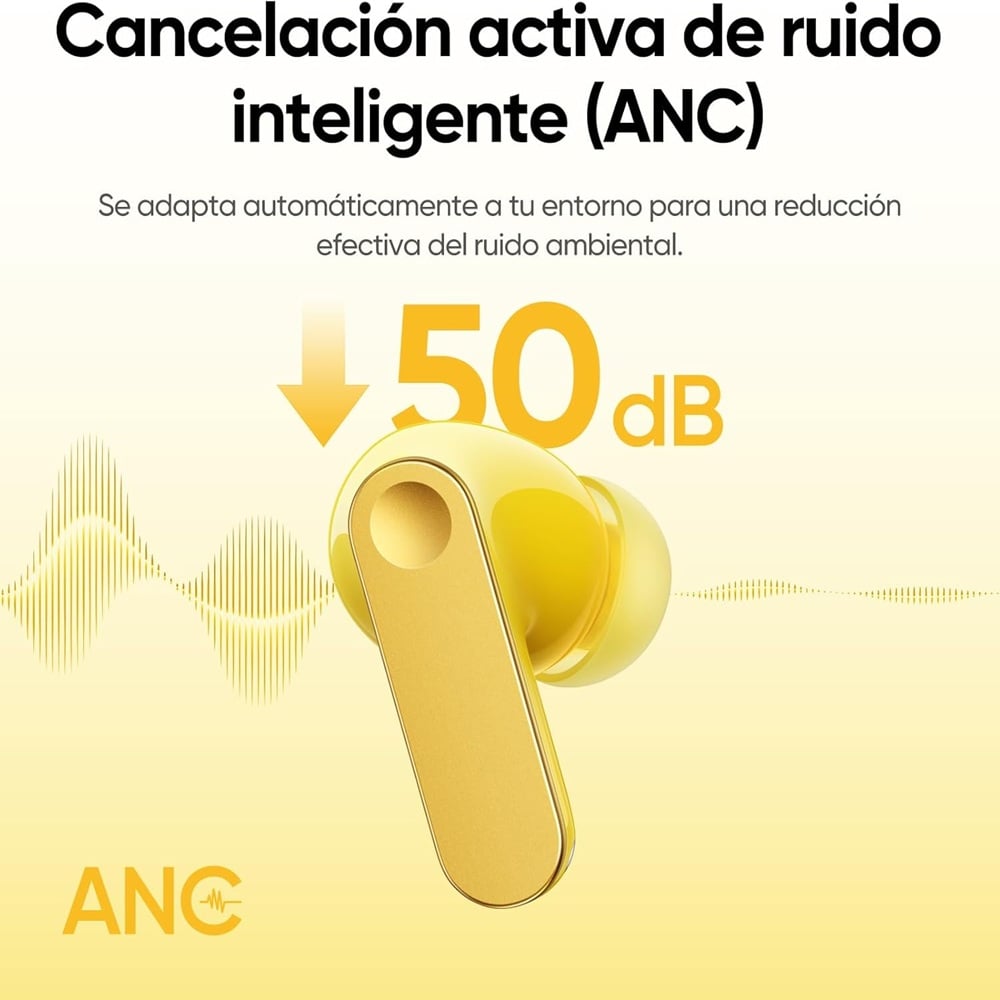 REALME BUDS T500 PRO (ANC) BATERÍA DE 56 H, TRADUCCIÓN AI, CONTROLES TÁCTILES,IP55, NEGRO - 3