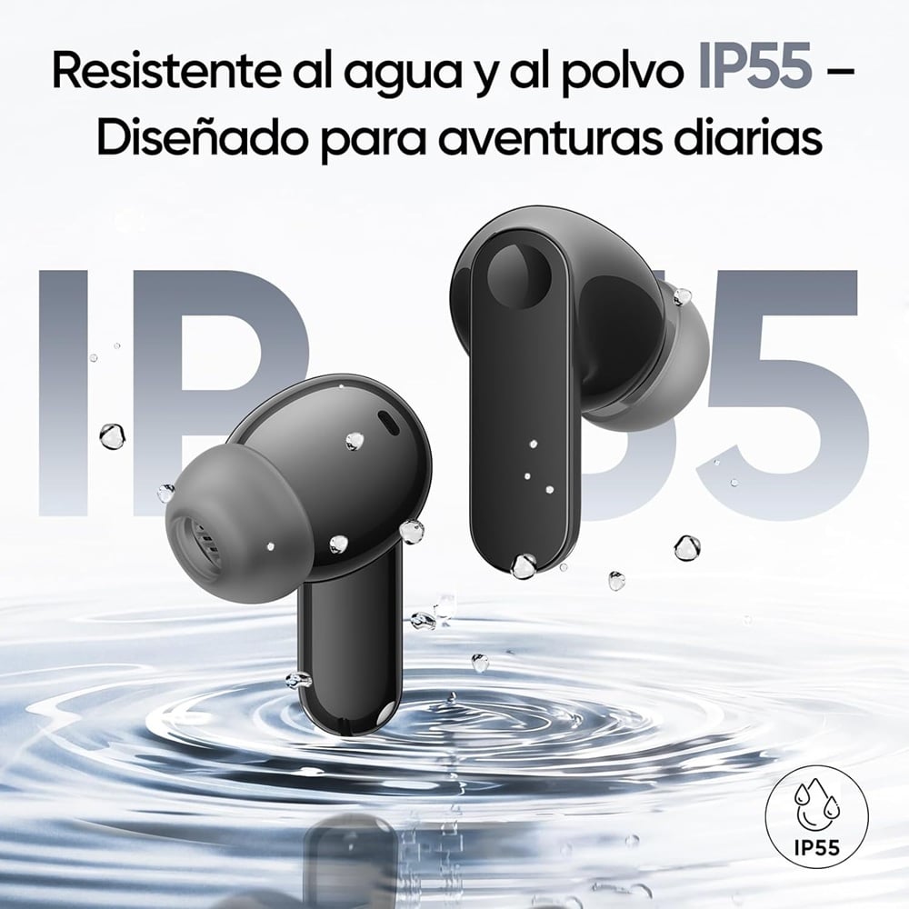 REALME BUDS T500 PRO (ANC) BATERÍA DE 56 H, TRADUCCIÓN AI, CONTROLES TÁCTILES,IP55, NEGRO - 6