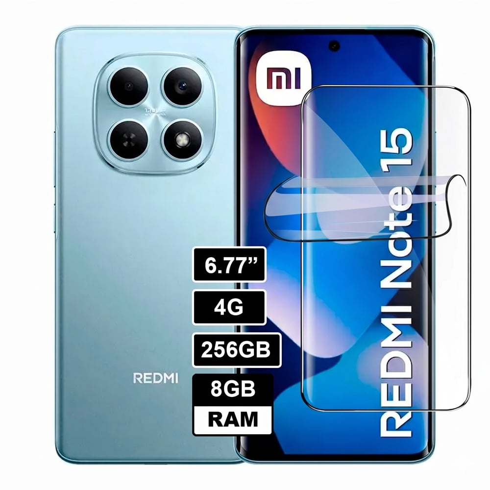 REDMI NOTE 15 4G 8GB RAM AZUL GLACIAR 256GB ROM + MICA HIDROGEL - REGISTRADO - 1
