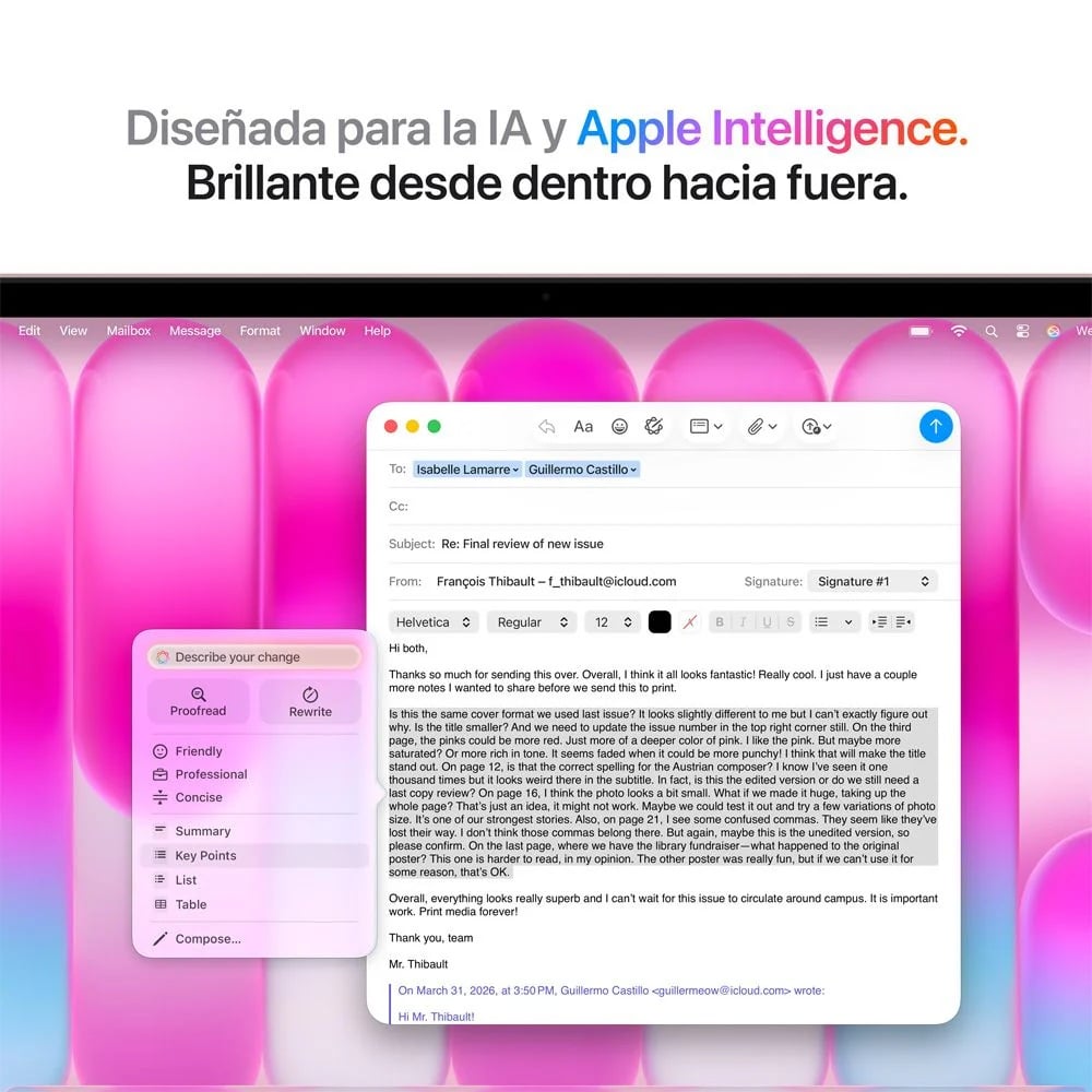 MACBOOK NEO 13” A18 PRO 8GB RAM  256GB TECLADO INGLES - ROSA - 5