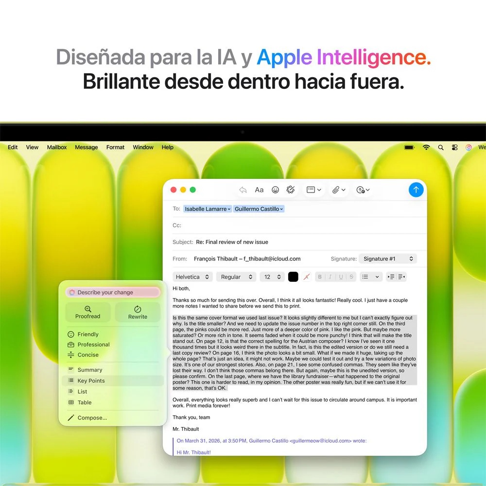 MACBOOK NEO 13” A18 PRO 8GB RAM 256GB TECLADO INGLES - AMARILLO CÍTRICO - 5