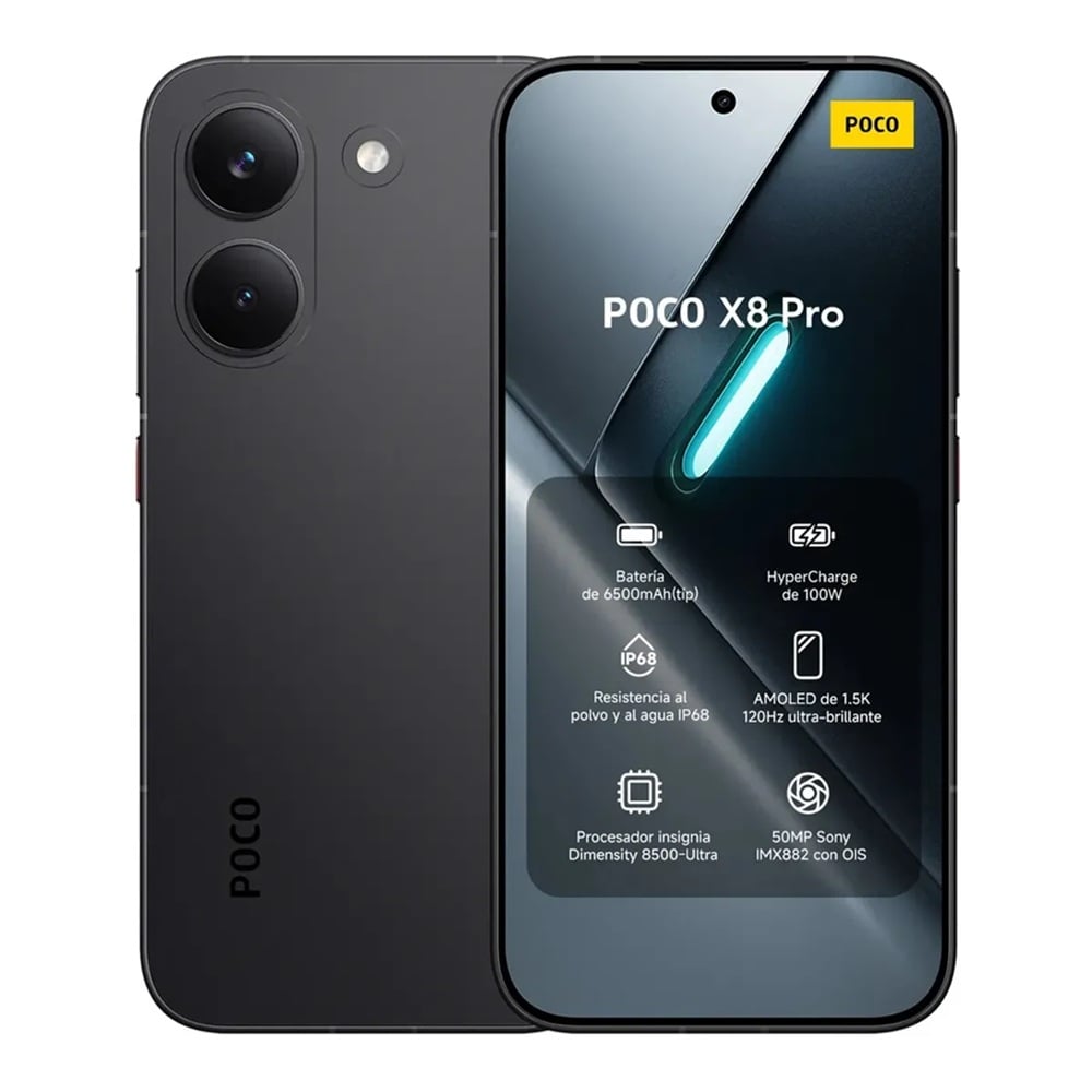 XIAOMI POCO X8 PRO 5G 12GB RAM 512GB ROM NEGRO - REGISTRADO + MICA HIDROGEL - 1
