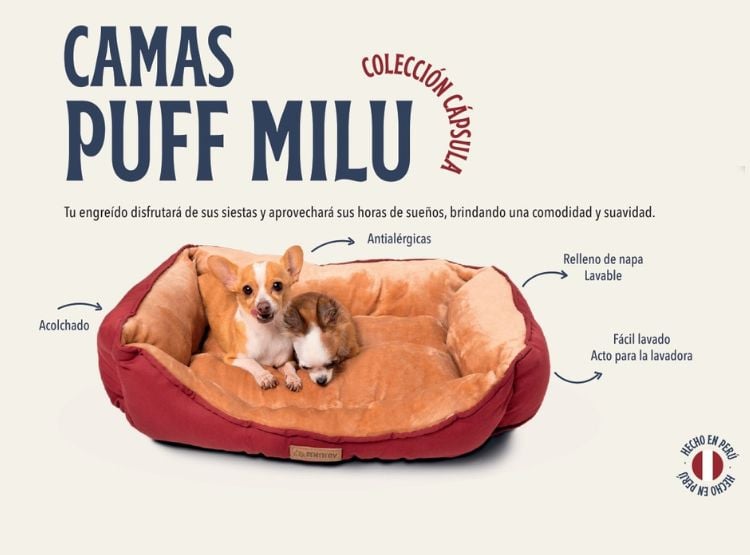 CAMA PUFF MILOU DENTITOY COMFORT MARRÓN TALLA M - 4