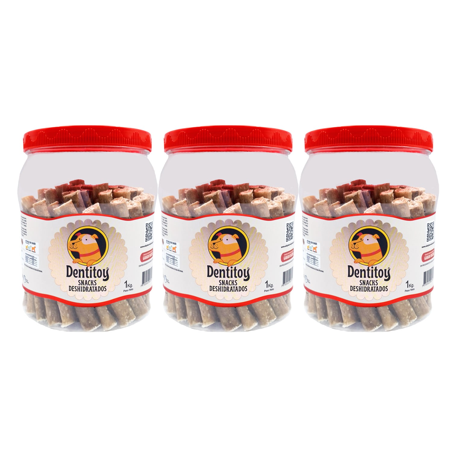 SNACKS DE VACUNO DENTITOY FRASCO 1 KG PACK X3 - 1