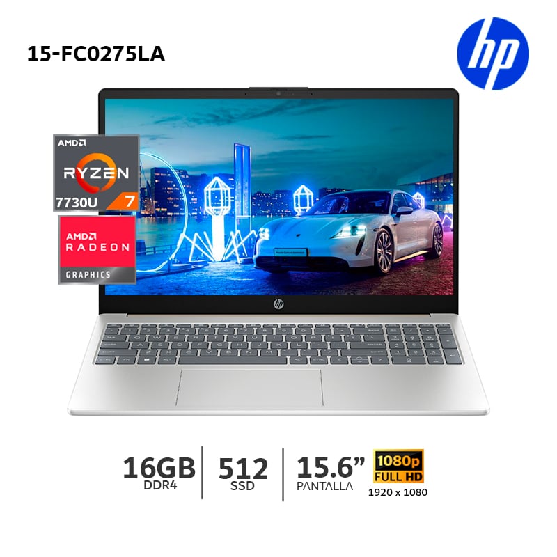 LAPTOP HP 15-FC0275LA-AMD RYZEN 7 7730U/ 16GB RAM/ 512GB SSD/15.6' FHD-B9TR3LA - 1