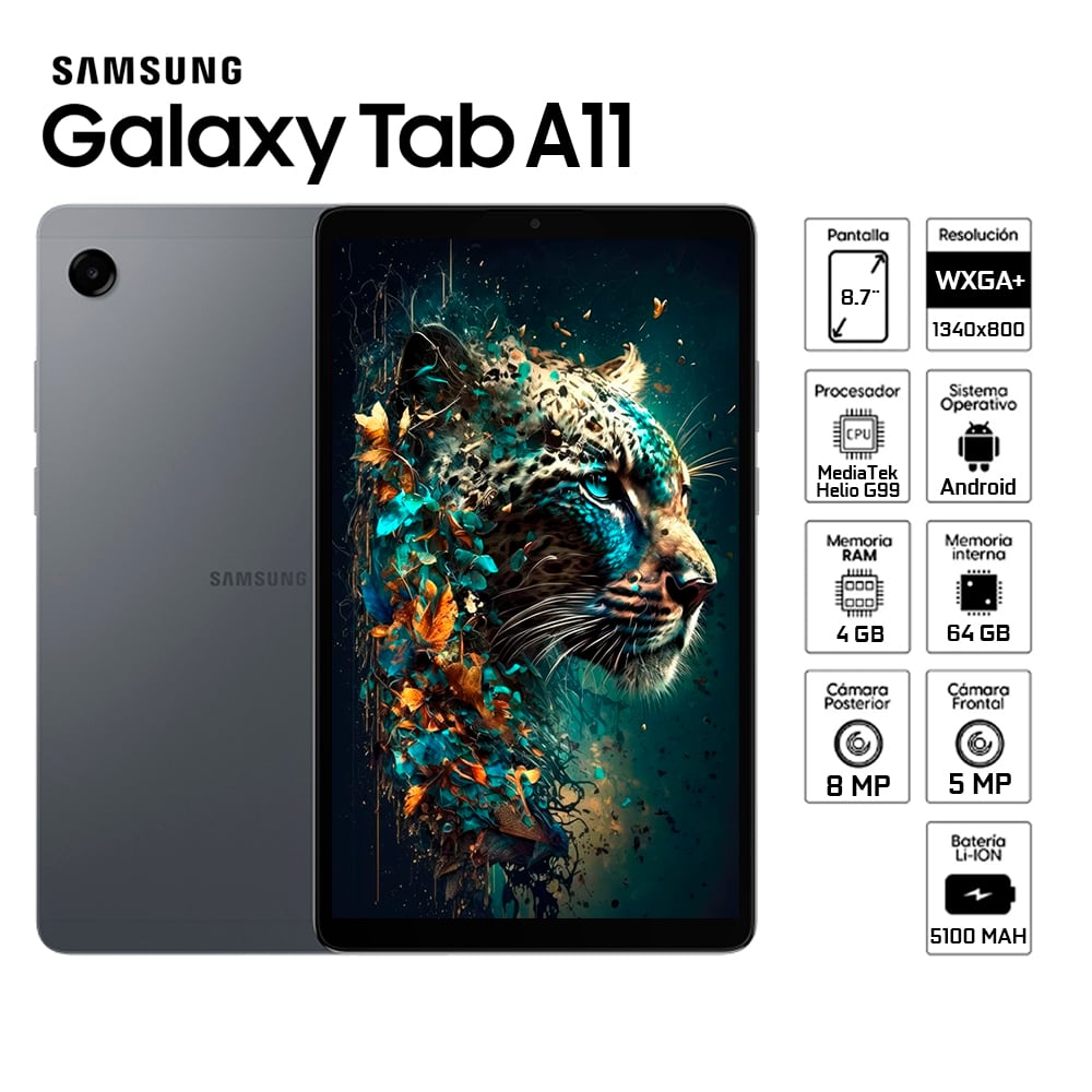 TABLET SAMSUNG GALAXY TAB A11 DE 8.7 SM-X133 4GB / 64GB WI-FI GRAY - SM-X133NZAAPEO - 1
