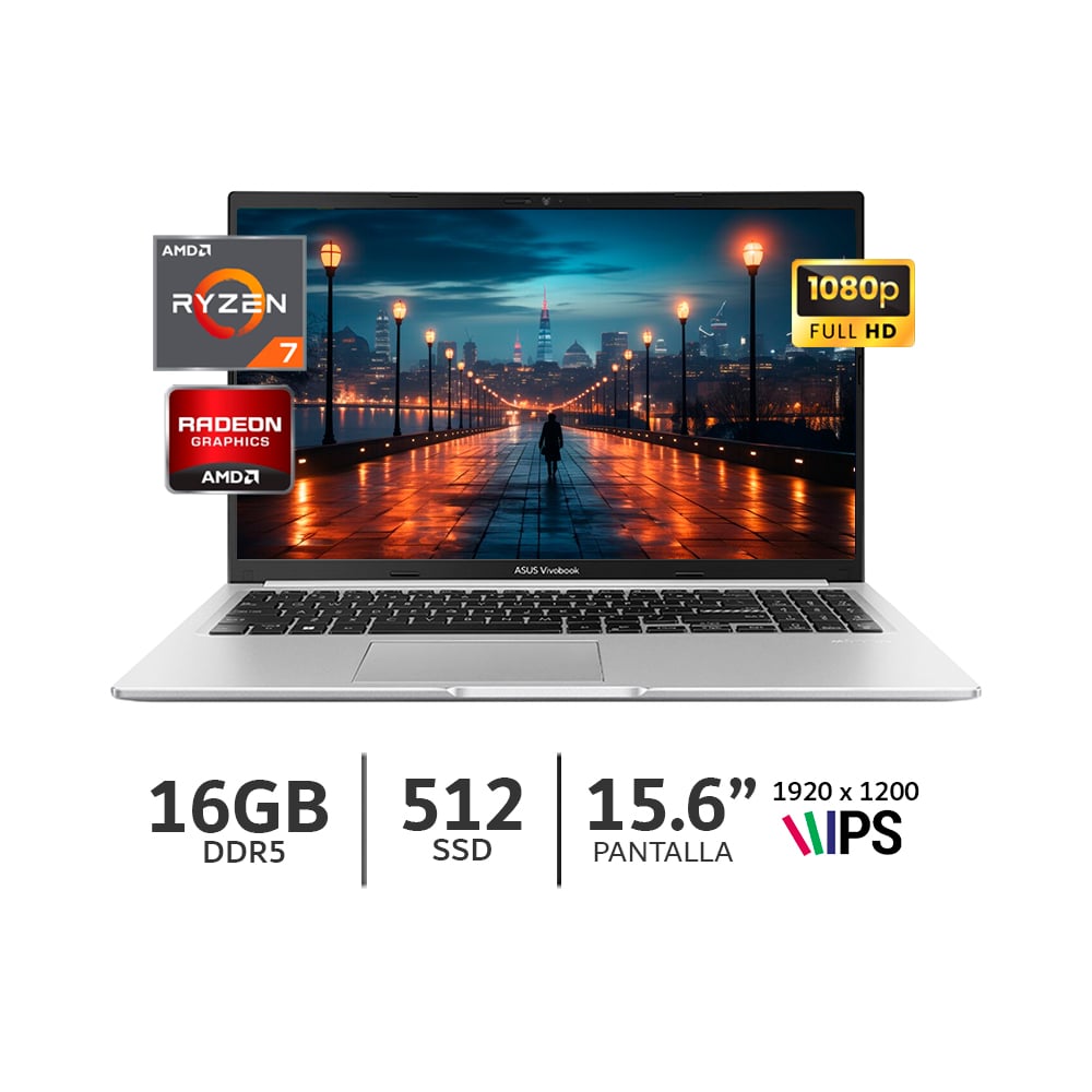LAPTOP ASUS VIVOBOOK 15 M1502NAQ-BQ041 AMD RYZEN 7-170 RAM 16GB SSD 512GB/15,6 FHD 90NB1842-M00220 - 1