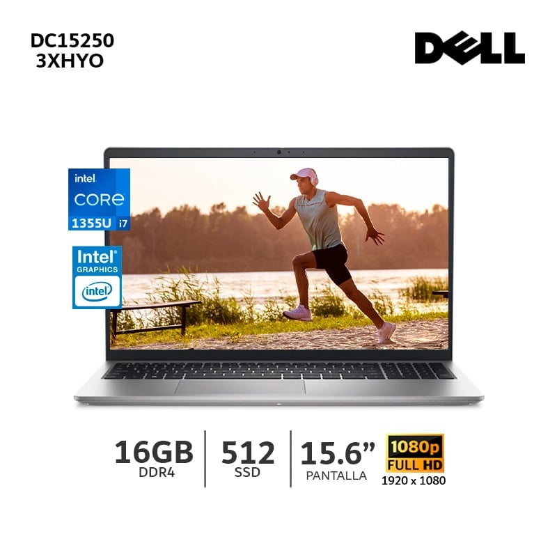 LAPTOP DELL DC 15250 INTEL CORE I7-1355U 3.7GHZ RAM 16GB DDR4 SSD 512GB / PANTALLA15.6 FHD - 3XHY0 - 1