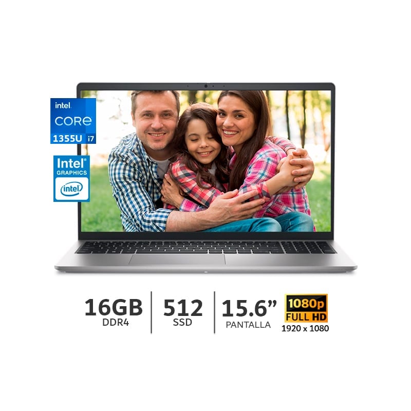 LAPTOP DELL DC 15250 INTEL CORE I7-1355U 3.7GHZ RAM 16GB DDR4 SSD 512GB / PANTALLA15.6 FHD - 3XHY0 - 5