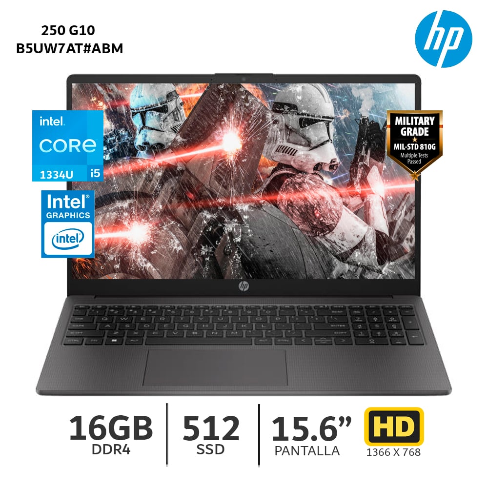 LAPTOP HP 250 G10 CORE I5-1334U / 16GB RAM / 512GB SSD / 15.6” HD – B5UW7AT#ABM - 1