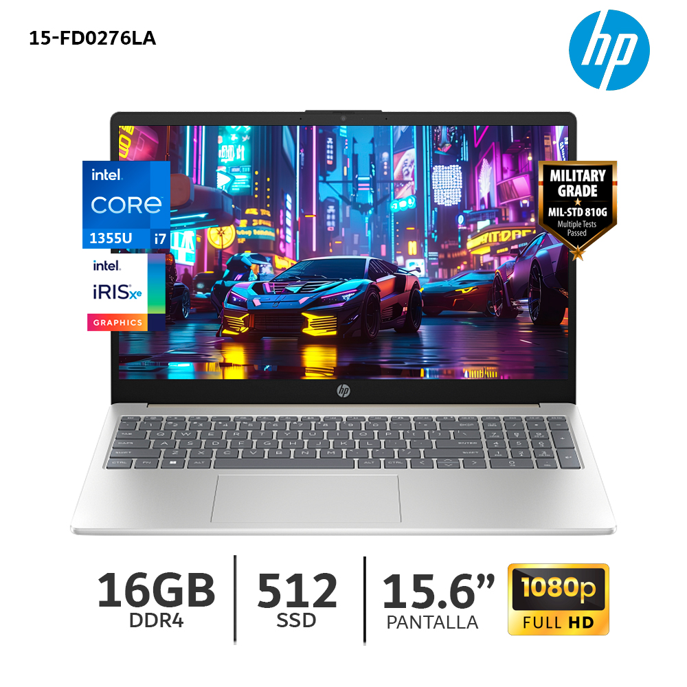 LAPTOP HP 15-FD0276LA CORE I7-1355U 16GB RAM 512GB SSD 15.6” FHD - B9TZ2LA - 1